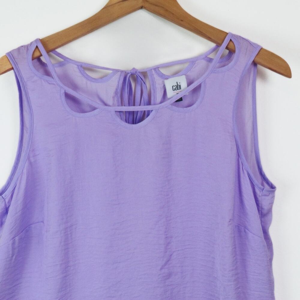 Cabi Size M Scallop Cutout Sleeveless Top 5909 Tank Lavender - Picture 3 of 11